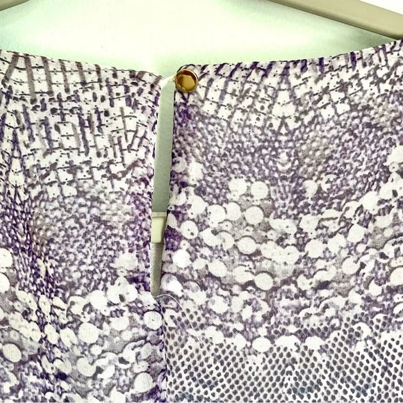 Jennifer Lopez Mosaic Sequined Cold Shoulder Blouse Women’s Small Purple - Picture 6 of 9